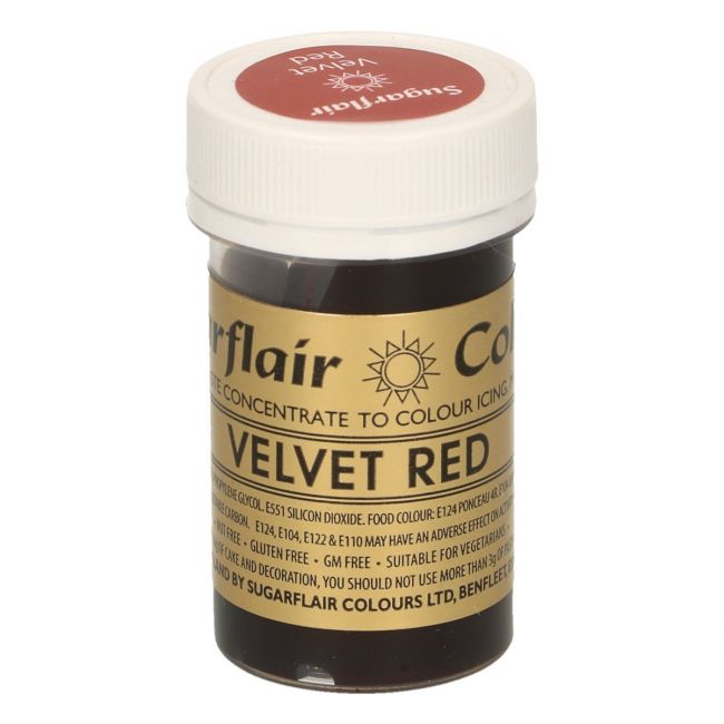 SUGARFLAIR PASTE COLOUR VELVET RED, 25G