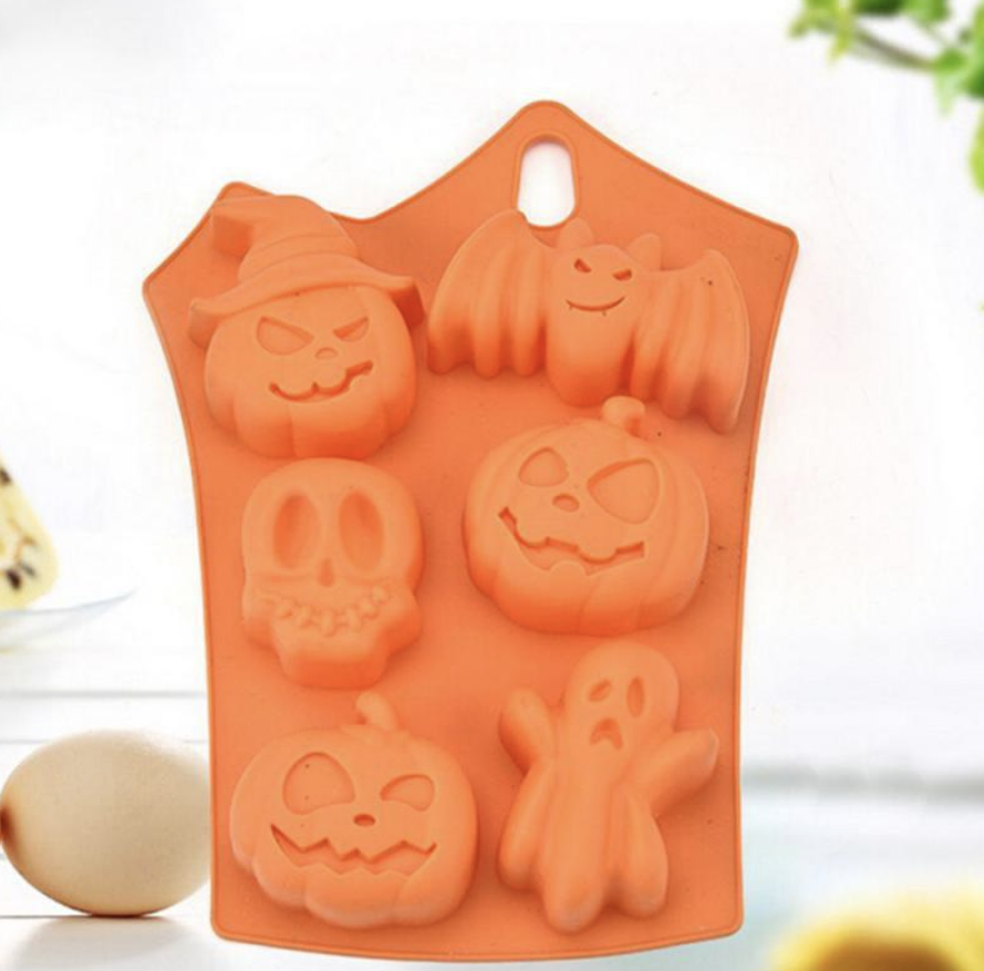 Details about   HALLOWEEN Silicone Baking Mold Assortment   6 Cavities 